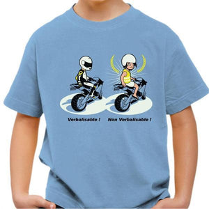 T shirt Moto Enfant - Verbalisable - Couleur Ciel - Taille 4 ans