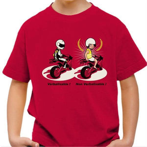 T shirt Moto Enfant - Verbalisable - Couleur Rouge Vif - Taille 4 ans