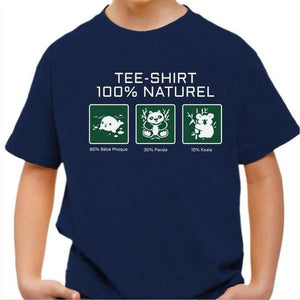 T-shirt enfant geek - 100% naturel - Couleur Bleu Nuit - Taille 4 ans