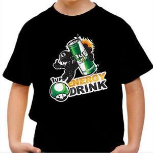 T-shirt enfant geek - 1up Energy Drink - Couleur Noir - Taille 4 ans