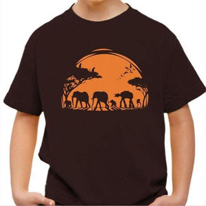 T-shirt enfant geek - Africa Wars - Couleur Chocolat - Taille 4 ans