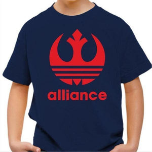 T-shirt enfant geek - Alliance VS Adidas - Couleur Bleu Nuit - Taille 4 ans