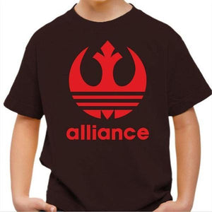 T-shirt enfant geek - Alliance VS Adidas - Couleur Chocolat - Taille 4 ans