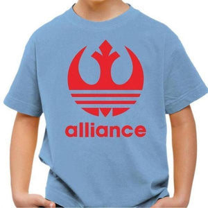 T-shirt enfant geek - Alliance VS Adidas - Couleur Ciel - Taille 4 ans