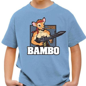 T-shirt enfant geek - Bambo Bambi - Couleur Ciel - Taille 4 ans