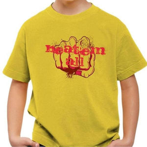 T-shirt enfant geek - Beat'em all - Couleur Jaune - Taille 4 ans