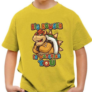 T-shirt enfant geek - Big Bowser - Couleur Jaune - Taille 4 ans