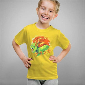 T-shirt enfant geek - Blanka Street Fighter - Couleur Jaune - Taille 4 ans