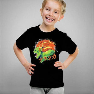 T-shirt enfant geek - Blanka Street Fighter - Couleur Noir - Taille 4 ans