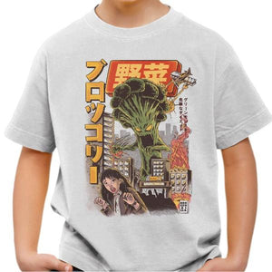 T-shirt enfant geek - Broccozilla - Couleur Blanc - Taille 4 ans