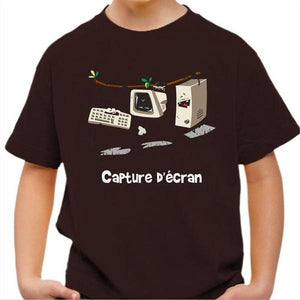 T-shirt enfant geek - Capture d'écran - Couleur Chocolat - Taille 4 ans