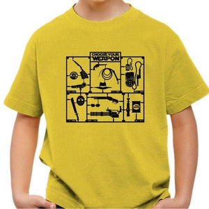 T-shirt enfant geek - Choose your weapon - Couleur Jaune - Taille 4 ans