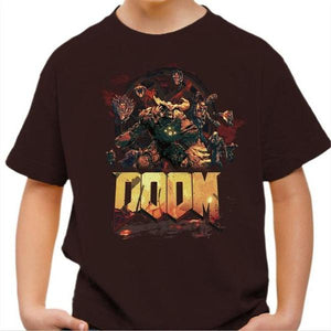 T-shirt enfant geek - DOOM New Generation - Couleur Chocolat - Taille 4 ans