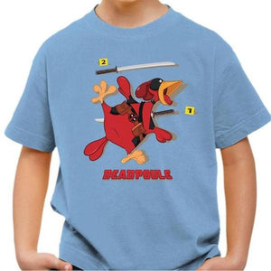 T-shirt enfant geek - Deadpoule - Couleur Ciel - Taille 4 ans