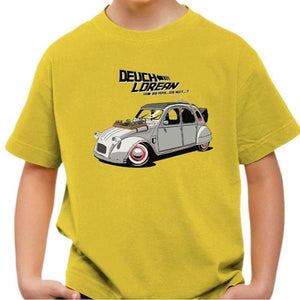 T-shirt enfant geek - Deuch' Lorean - DeLorean - Couleur Jaune - Taille 4 ans