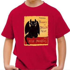 T-shirt enfant geek - Dragons Krokmou - Couleur Rouge Vif - Taille 4 ans