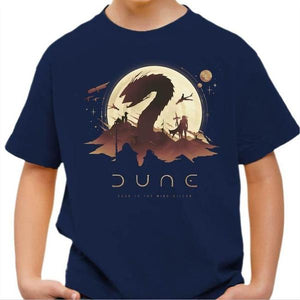 T-shirt enfant geek - Dune - Ver des Sables - Couleur Bleu Nuit - Taille 4 ans