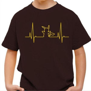 T-shirt enfant geek - Electro Pika - Pokemon - Couleur Chocolat - Taille 4 ans