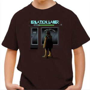 T-shirt enfant geek - Epilation Laser - Couleur Chocolat - Taille 4 ans