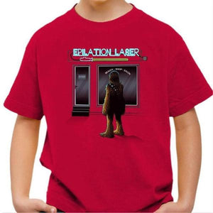 T-shirt enfant geek - Epilation Laser - Couleur Rouge Vif - Taille 4 ans