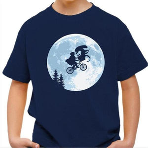 T-shirt enfant geek - Erreur de casting - Alien et E.T - Couleur Bleu Nuit - Taille 4 ans