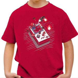 T-shirt enfant geek - Exit ! - Couleur Rouge Vif - Taille 4 ans