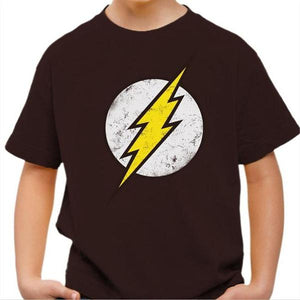 T-shirt enfant geek - Flash - Couleur Chocolat - Taille 4 ans