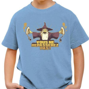 T-shirt enfant geek - Furious Gandalf - Couleur Ciel - Taille 4 ans