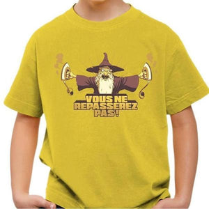 T-shirt enfant geek - Furious Gandalf - Couleur Jaune - Taille 4 ans