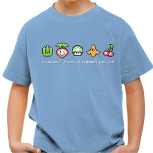 T-shirt enfant geek - Geek Food - Couleur Ciel - Taille 4 ans