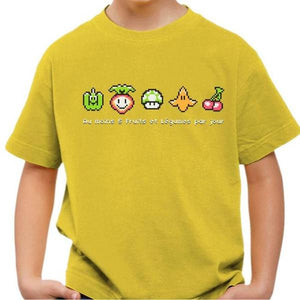 T-shirt enfant geek - Geek Food - Couleur Jaune - Taille 4 ans