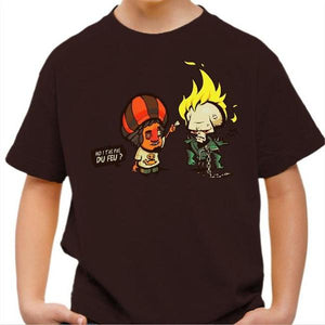 T-shirt enfant geek - Ghost Rider - Couleur Chocolat - Taille 4 ans