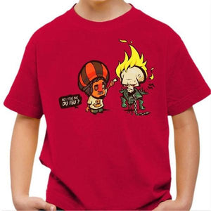 T-shirt enfant geek - Ghost Rider - Couleur Rouge Vif - Taille 4 ans