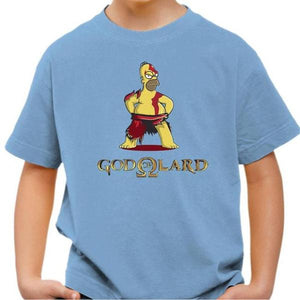 T-shirt enfant geek - God Of Lard - Couleur Ciel - Taille 4 ans