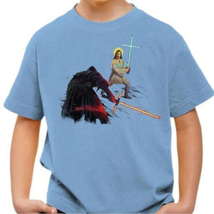 T-shirt enfant geek - Holy Wars - Couleur Ciel - Taille 4 ans
