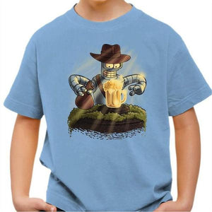 T-shirt enfant geek - Indiana Bender - Couleur Ciel - Taille 4 ans