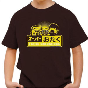 T-shirt enfant geek - Kampai les Otakus ! - Couleur Chocolat - Taille 4 ans