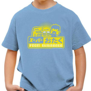 T-shirt enfant geek - Kampai les Otakus ! - Couleur Ciel - Taille 4 ans