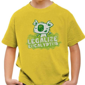 T-shirt enfant geek - Legalize Eucalyptus - Couleur Jaune - Taille 4 ans