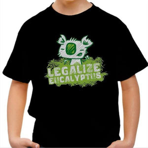 T-shirt enfant geek - Legalize Eucalyptus - Couleur Noir - Taille 4 ans
