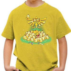 T-shirt enfant geek - Link VS Cocottes - Couleur Jaune - Taille 4 ans