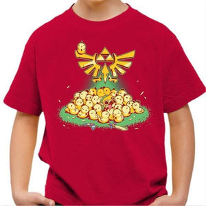 T-shirt enfant geek - Link VS Cocottes - Couleur Rouge Vif - Taille 4 ans