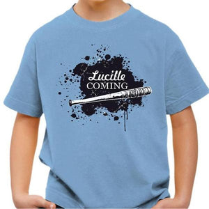 T-shirt enfant geek - Lucille is Coming - Couleur Ciel - Taille 4 ans