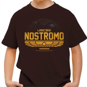 T-shirt enfant geek - Nostromo le Cargo du film Alien - Couleur Chocolat - Taille 4 ans