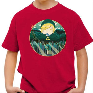 T-shirt enfant geek - Ocarina Song - Couleur Rouge Vif - Taille 4 ans