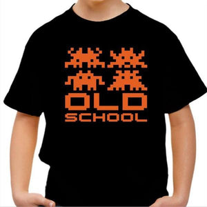 T-shirt enfant geek - Old School - Couleur Noir - Taille 4 ans