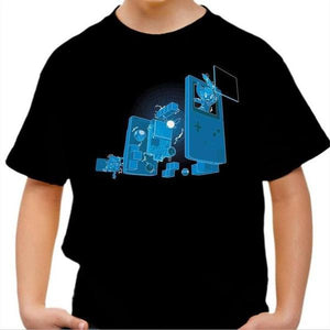 T-shirt enfant geek - Old School Gamer - Couleur Noir - Taille 4 ans