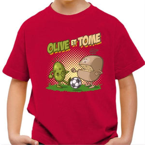 T-shirt enfant geek - Olive et Tome - Couleur Rouge Vif - Taille 4 ans