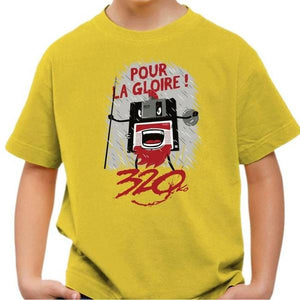 T-shirt enfant geek - Pour la gloire ! - Couleur Jaune - Taille 4 ans