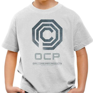 T-shirt enfant geek - Robocop - OCP - Couleur Blanc - Taille 4 ans